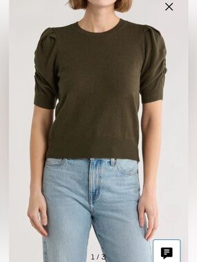 Frame Puff Short Sleeve Knit Top